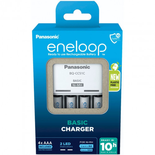 Panasonic Eneloop Basic Chargeur BQ-CC51 incl. 4xAAA K-KJ51MCD04E 762743-34