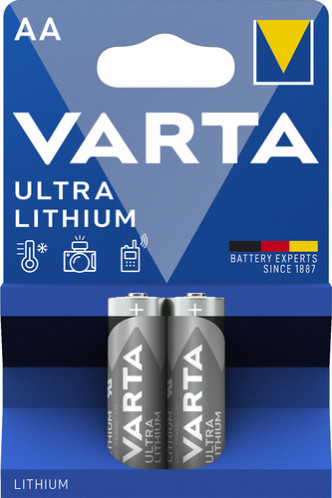 1x2 Varta Ultra Lithium Mignon AA LR 6 502215-33