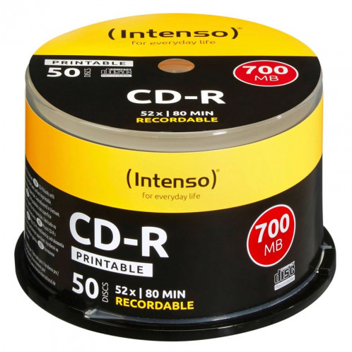 1x50 Intenso CD-R 80 / 700MB 52x Speed, printable, scr. res. 745904-31