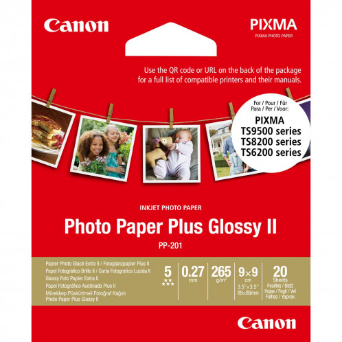 Canon PP-201 8,9 x 8,9 cm 20f. Papier photo Plus Glossy II 265g 424972-32
