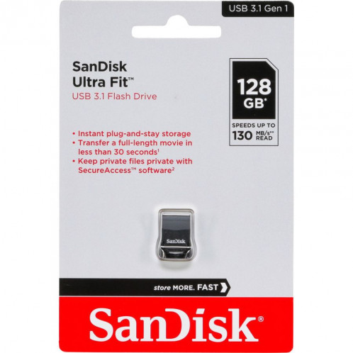 SanDisk Cruzer Ultra Fit 128GB USB 3.1 SDCZ430-128G-G46 722087-36