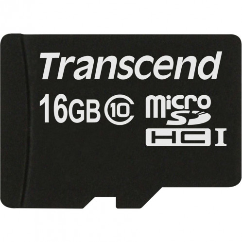 Transcend microSDHC 16GB Class 10 + adaptateur SD 511574-33