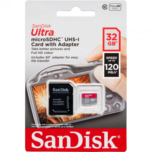 SanDisk Ultra microSDHC 32GB 140MB/s.Adapt.SDSQUA4-032G-GN6IA 723193-31