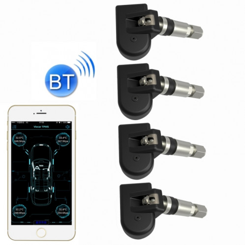 VC601 TPMS 4 Capteurs intégrés Surveillance de la pression des pneus Système  d'alarme Système de diagnostic avec Bluetooth 4.0 Travailler sur Android /  iOS / iPad