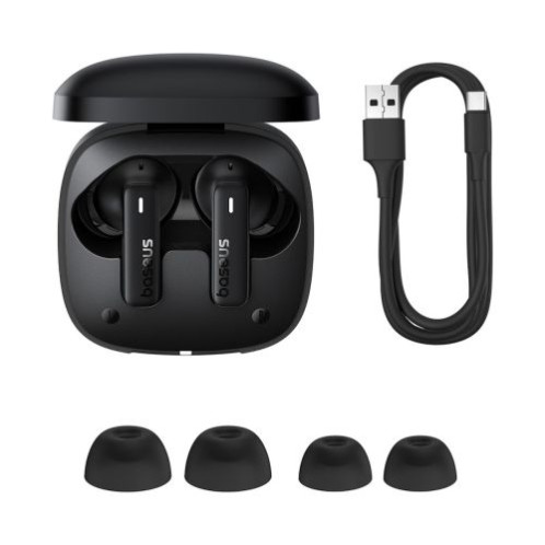 Baseus Earphone Bluetooth Bowie E19 TWS Earphones, BT 5.3, ENC, IPX5, Black EU (A00069600113-00) DA1214539-33