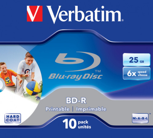 1x10 Verbatim BD-R Blu-Ray 25GB 6x Speed,imprimabe, Jewel box 374759-35