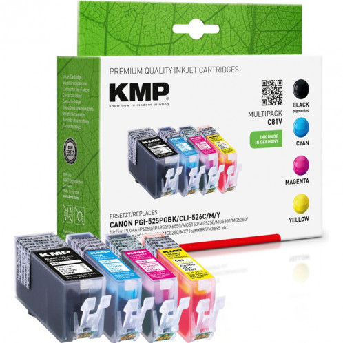KMP C81V Promo Pack BK/C/M/Y Compatible avec PGI-525/CLI-526 615979-33