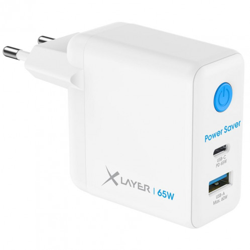 Xlayer 65W Power Saver USB Typ C av.fonction arrêt-courant blanc 766432-32