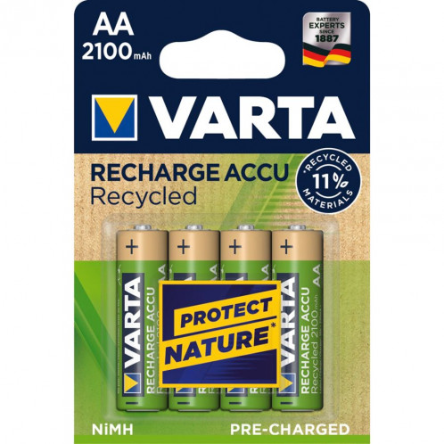 10x4 Varta RECHARGE ACCU Recyclé 2100 mAH AA Mignon NiMH 390126-32