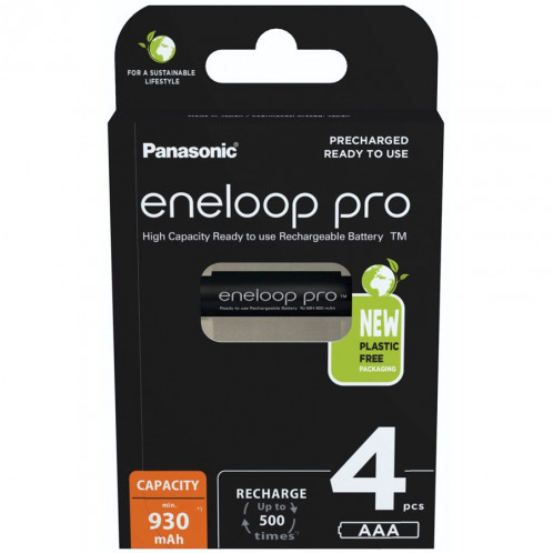 1x4 Panasonic Eneloop Pro Micro 930mAh AAA Ni-MH BK-4HCDE/4BE 762638-35