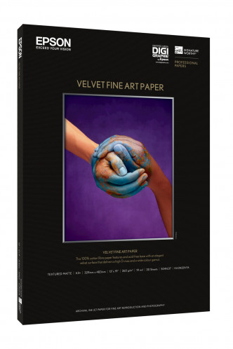 Epson Velvet Fine Art Paper A 3+ 20 feuilles, 260 g S 041637 598932-32