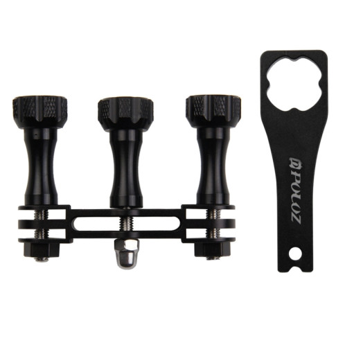 PULUZ CNC Aluminium Montage multifonctionnel avec 3 vis et clé à vis pour GoPro HERO5 / 4/3 + / 3/2/1 (Noir) SP175B0-38