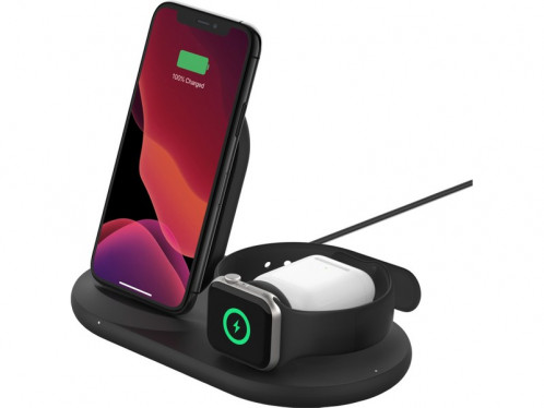 Belkin Boost Charge Noir Station de recharge pour iPhone, Apple Watch, Airpods AMPBLK0054-34