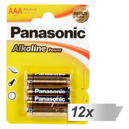 12x4 Panasonic Alkaline Power Micro AAA LR03 464627-31