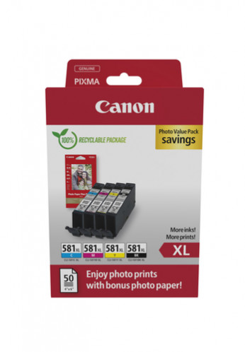 Canon CLI-581XL BK/C/M/Y Photo Value Pack 829684-33