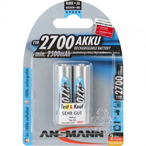 1x2 Ansmann piles 2700 Mignon AA 2500 mAh 604709-32