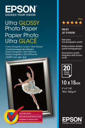 Epson papier pho. ultra brillant 10x15 cm, 20 f., 300 g S 041926 100954-32