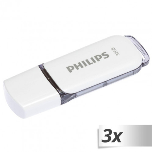 Philips USB 2.0 32GB Snow Edition gris Lot de 3 512857-35