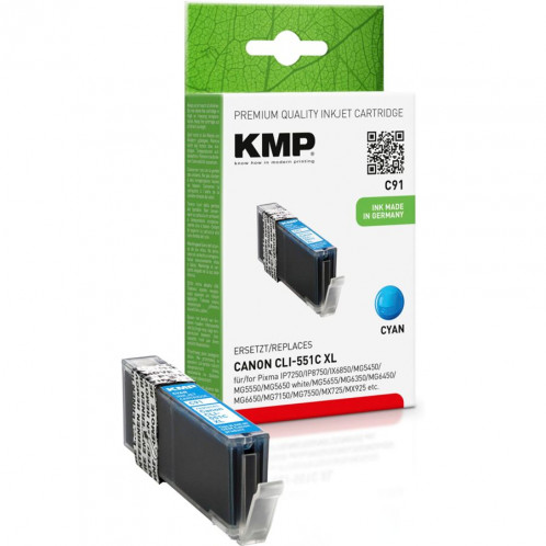 KMP C91 cyan compatible avec Canon CLI-551 C XL 769986-33