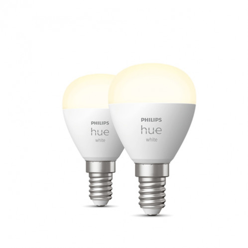 Philips Hue LED lampe E14 Lot de 2, 5,7W 470lm blanc lustré 840905-34