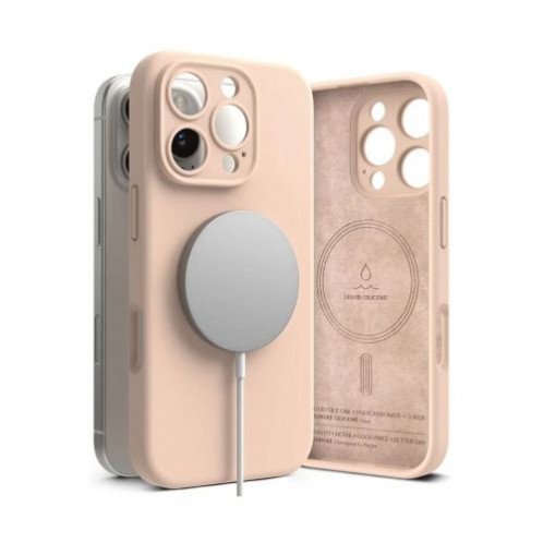 Ringke iPhone 16 Pro Max Case Silicone Magnetic Pink Sand DI1044592-31