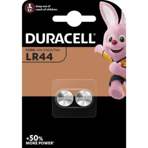 DURACELL Battery (LR44) Button Alkaline (2 battery / blister) 1.55V DU085683-31