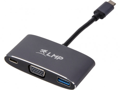 LMP USB-C Multiport Adapter VGA USB 3.0, charge USB-C, Gris Sidéral ADPLMP0004-33
