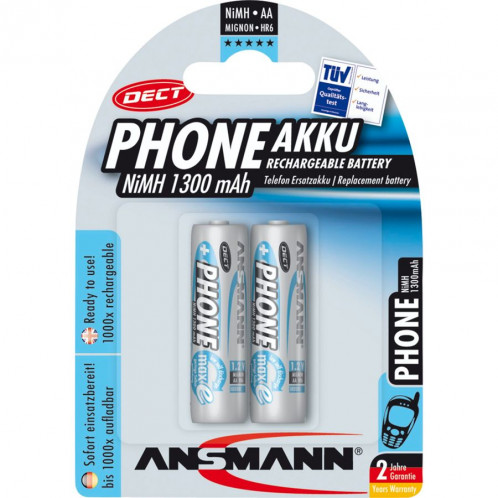 1x2 Ansmann maxE NiMH piles Mignon AA 1300 mAh DECT PHONE 392021-33