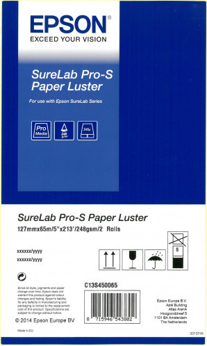 1x2 Epson SureLab Pro-S Paper BP Lustré 127 mm x 65 m 254 g 454883-32