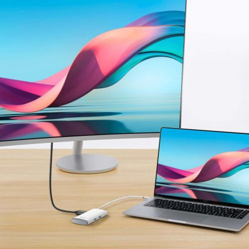 Baseus HUB Lite Series 5-in-1 Multifunctional (Type-C to 2x USB 3.0 / Type-C / HDMI 1.4 / SD/TF) White (WKQX050102) DA1754249-317