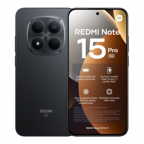 Xiaomi Redmi Note 15 Pro 5G (6.83'' 512 Go, 8 Go RAM) Noir XRN15P5G-8/512_BLK-31