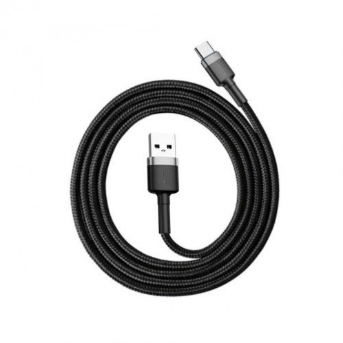 Baseus Type-C Cafule Cable 3A 1m Gray + Black (CATKLF-BG1) DA192893-39