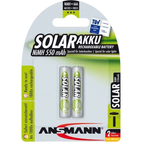 1x2 Ansmann maxE NiMH piles Micro AAA 550 mAh SOLAR 603897-32