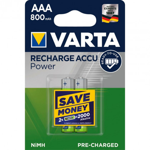10x2 Varta Piles rechargeables NiMH 800 mAh Micro 498547-33