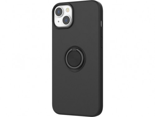 Novodio Coque en silicone pour iPhone 14 Plus avec support ring Noir IPHNVO0003-32