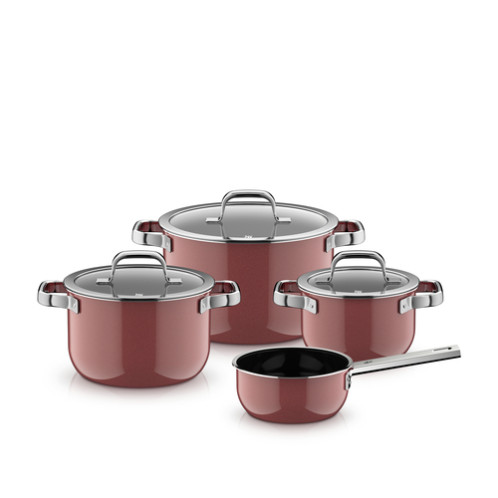 WMF Fusiontec Mineral Pro Lot de 4 casseroles, rose quartz 207113-32