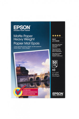 Epson Matte Paper Heavy Weight A 3, 50 feuilles, 167 g S 041261 212014-34