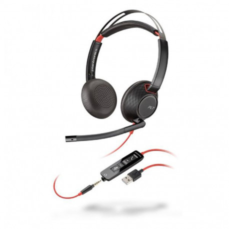 Casque Filaire Poly Blackwire 5220 (Stéréo USB-A Jack 3.5 mm, Télécommande) Noir PB5220_BLK-31