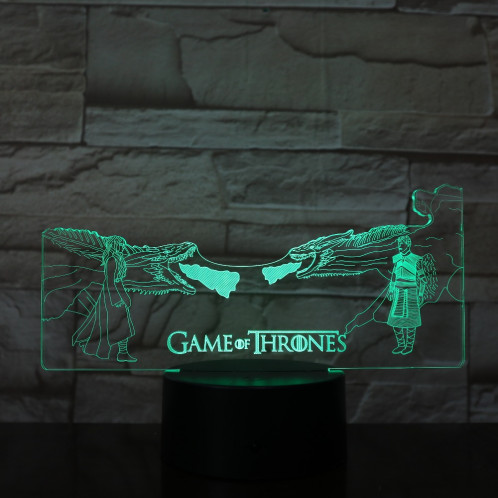 Creative Lampe LED 3D 2 modes d'éclairage, 7 couleurs, alimentation via USB ou piles AA Design GOT Game of Thrones LEDASMAGOT01-31