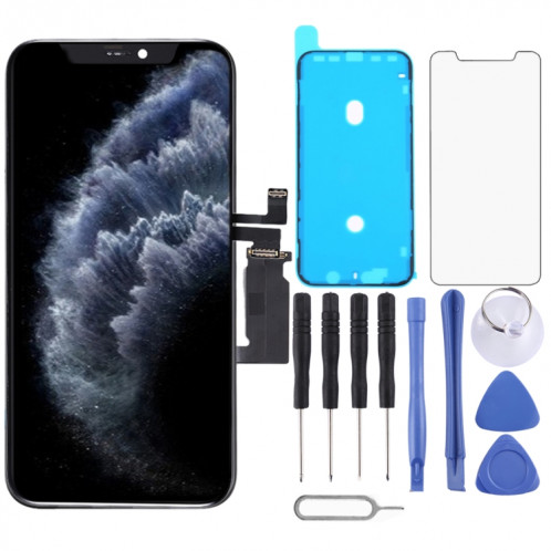 Écran LCD matériel OLED et assemblage complet de numériseur avec cadre pour iPhone 11 Pro (noir) SH000B826-34