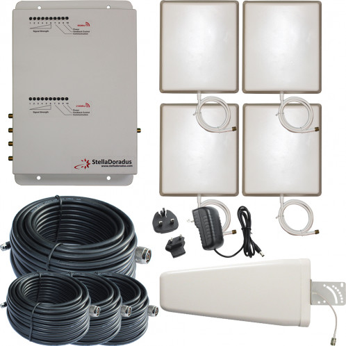 Stella Doradus Booster / répéteur / amplificateur Dual-Band GSM + 3G 900 / 2100 Mhz 4 antennes internes 4000m ² BRDB9003G01-31