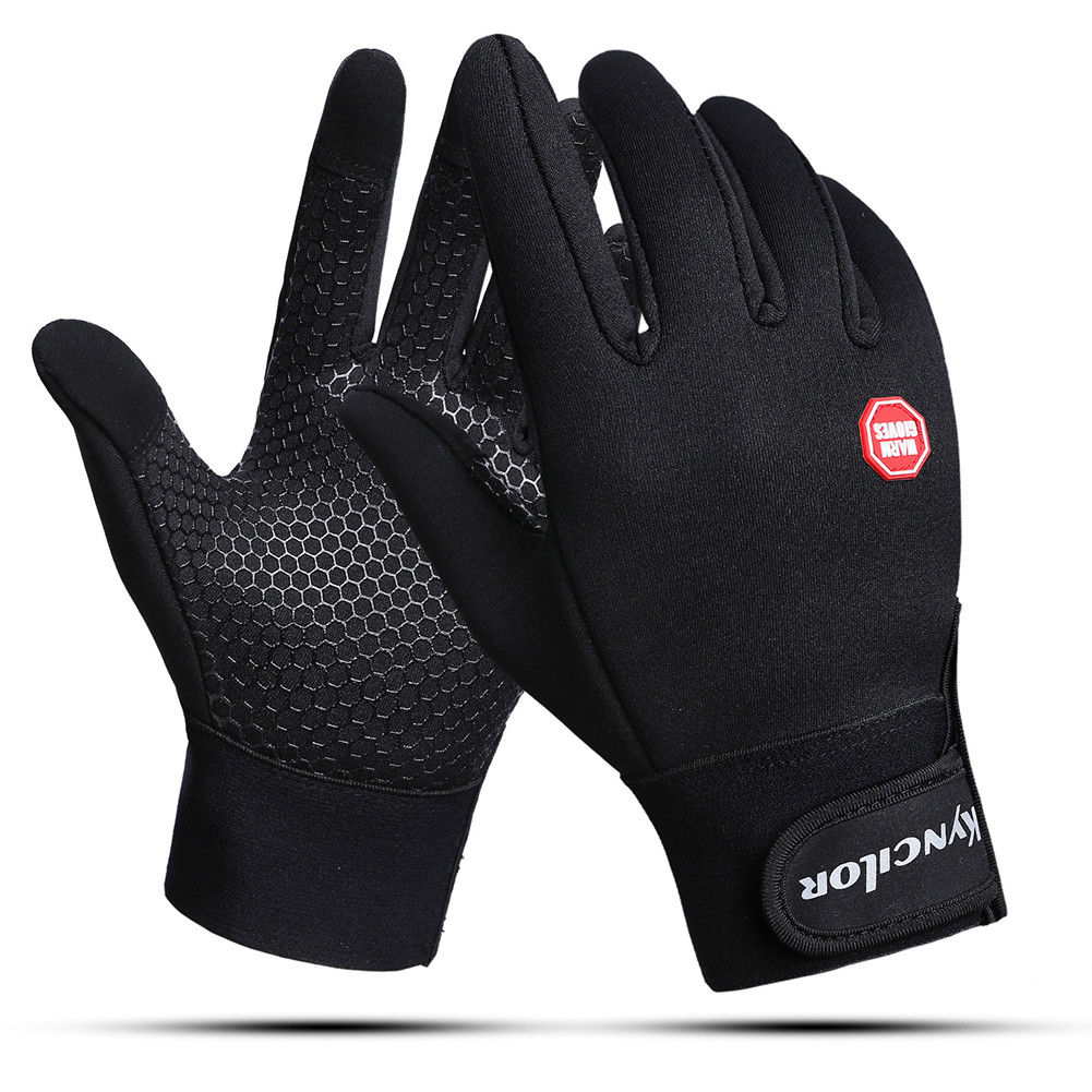 Gants de sport coupe-vent Gants pour écran tactile Fermetures  auto-agrippantes Escalade Cyclisme black_XL