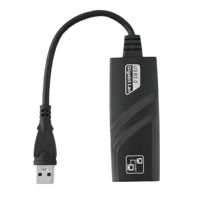 Adaptateur réseau USB 3.0 vers Gigabit Ethernet avec port USB - Noir