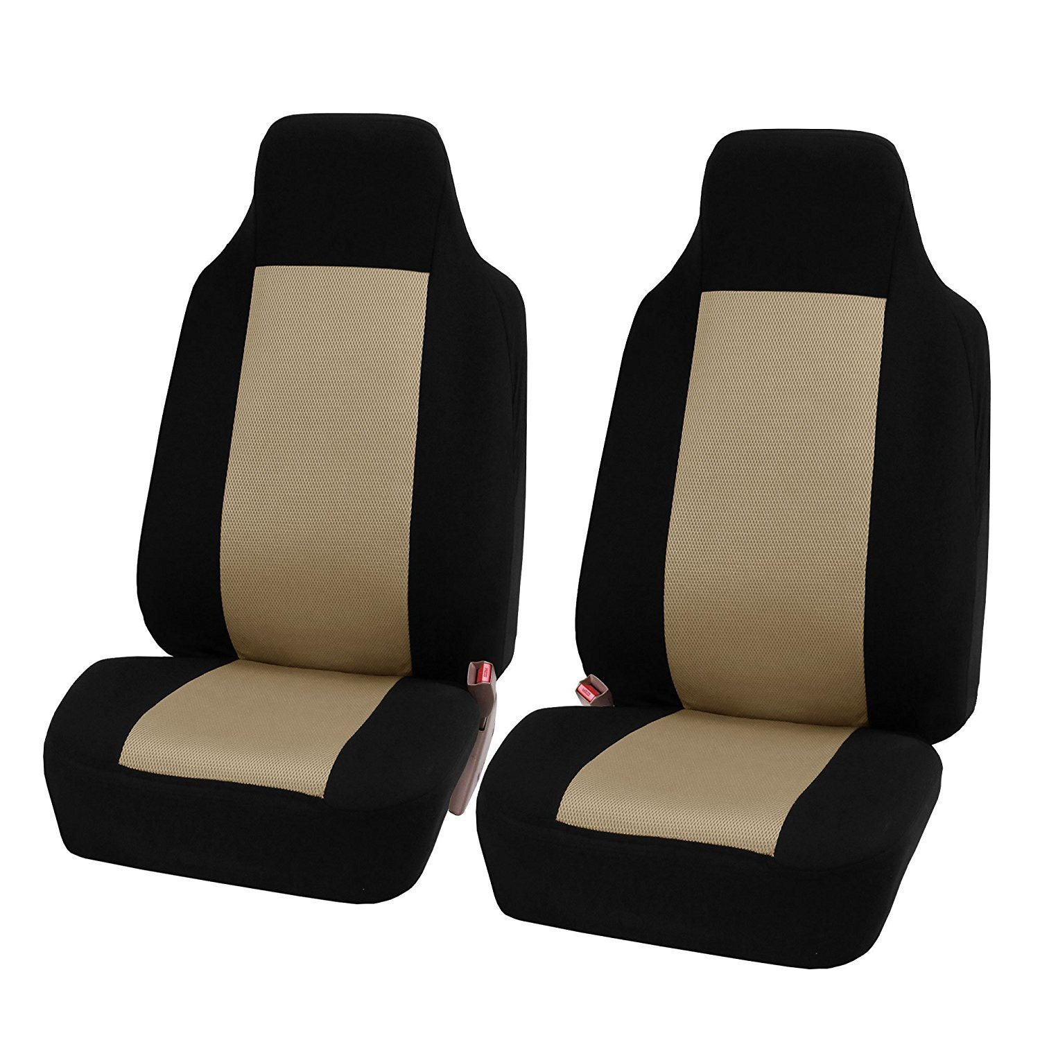 Beige 2pcs Set Coussin De Siege Avant De Voiture Universel