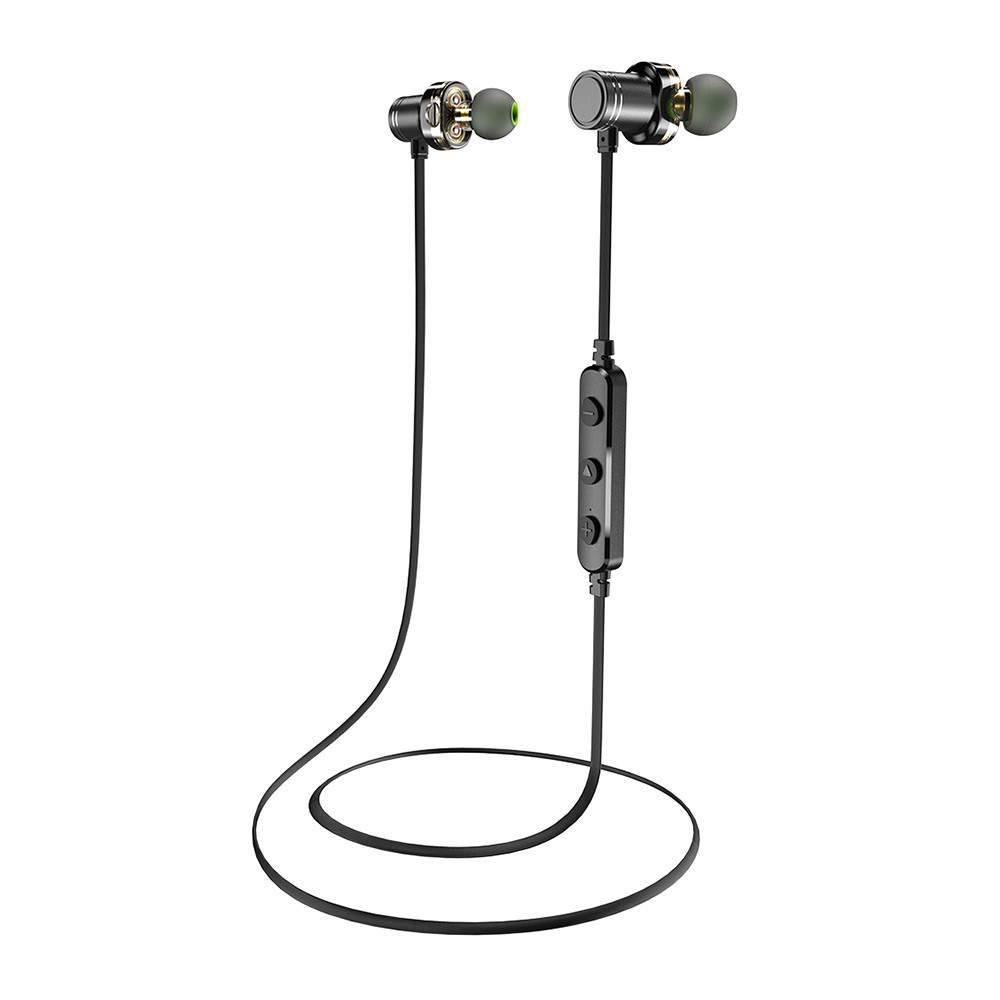 AWEI X670BL Casque Bluetooth à double casque Casque sans fil Super Bass Son  stéréo Écouteurs avec micro Noir