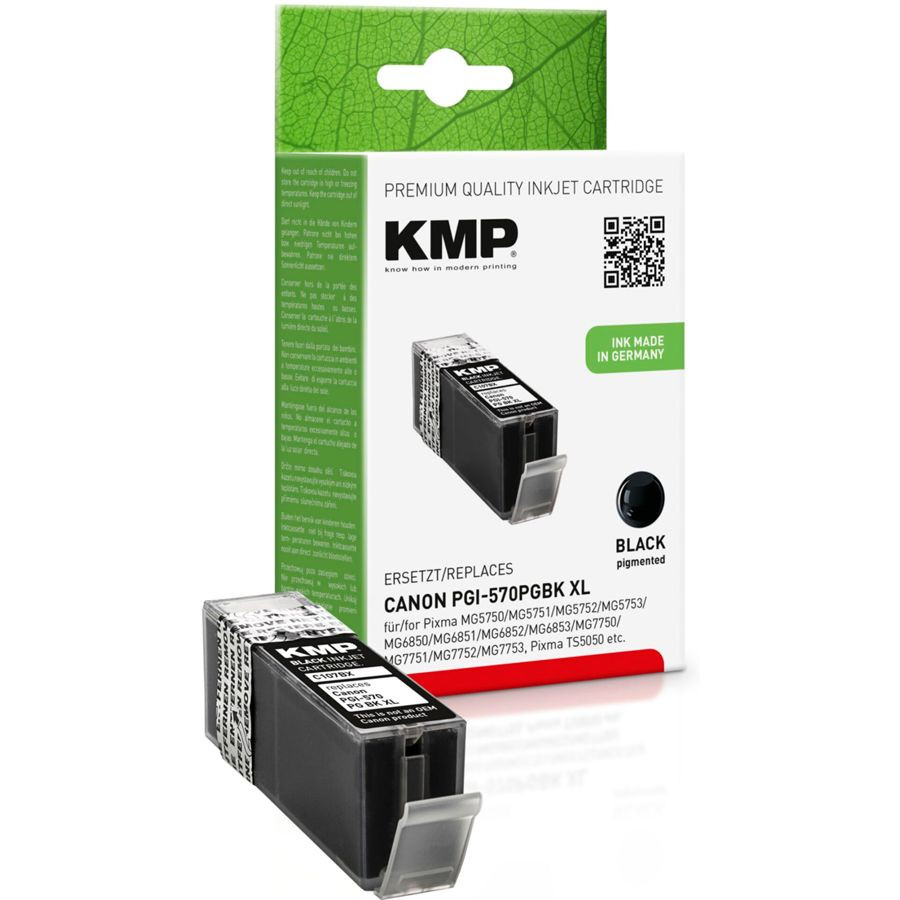 KMP C107BPIX noir, compatible avec Canon PGI-570 XL PGBK