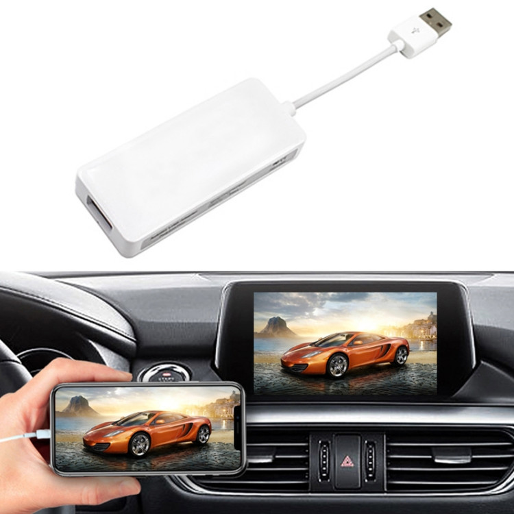 Navigation Android de voiture Module Carplay Android / iOS Adaptateur  Carplay USB pour téléphone intelligent automatique (blanc)