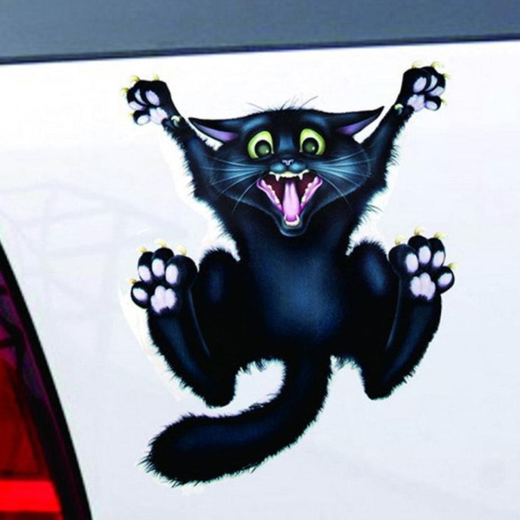 5 Autocollants De Chat Noir Modèle Halloween Autocollant De Voiture Décor