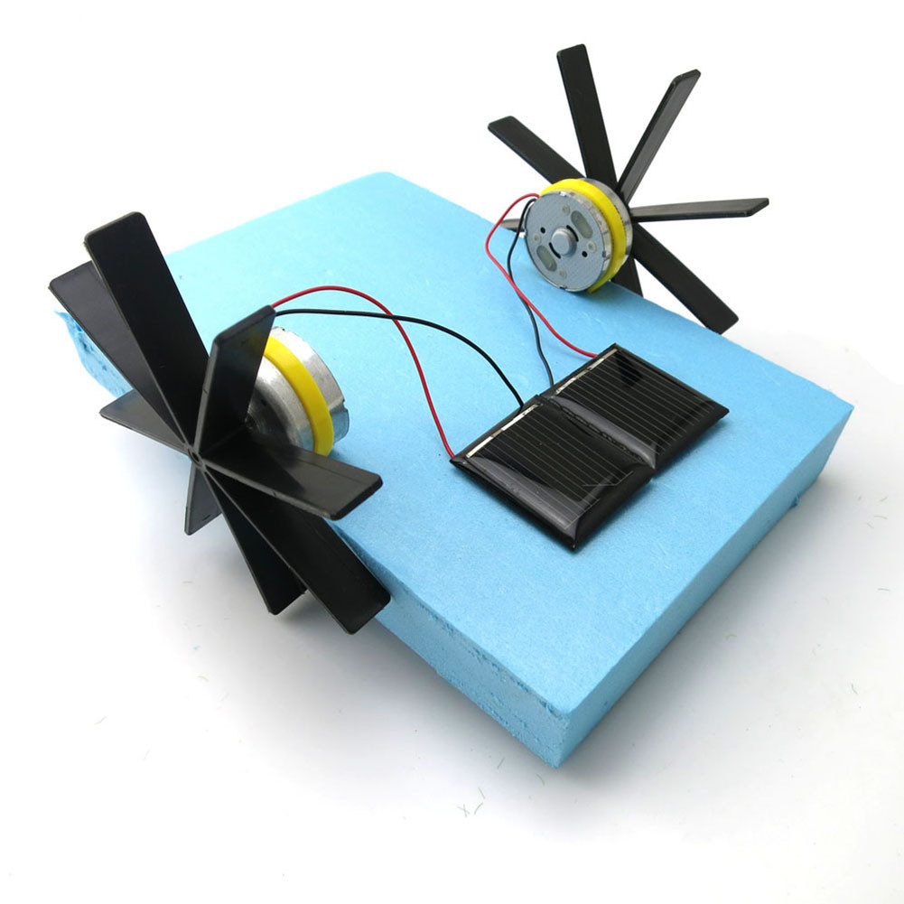 Bricolage bateau à aubes solaire jouet scientifique assemblage solaire  bateau en plastique Puzzle jouet pour adolescent adulte cadeau de noël noir
