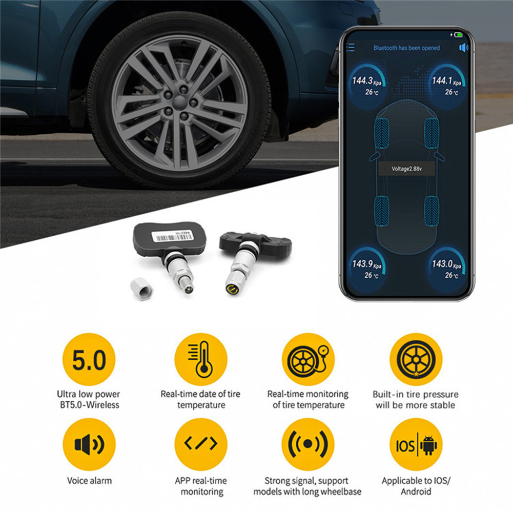 Système de pression des pneus de voiture TPMS Bluetooth 5.0 4
